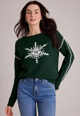 Snowflake Whipstitch Sweater, C5273, small