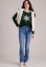 Snowflake Whipstitch Sweater, C5273, small
