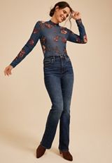 Floral Mesh Mock Neck Top, C1505, small