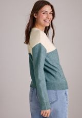 Colorblock Snowflake Sweater, C4817, small