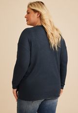 Plus Size 24/7 Cozy Rib Long Sleeve Top, C3829, small