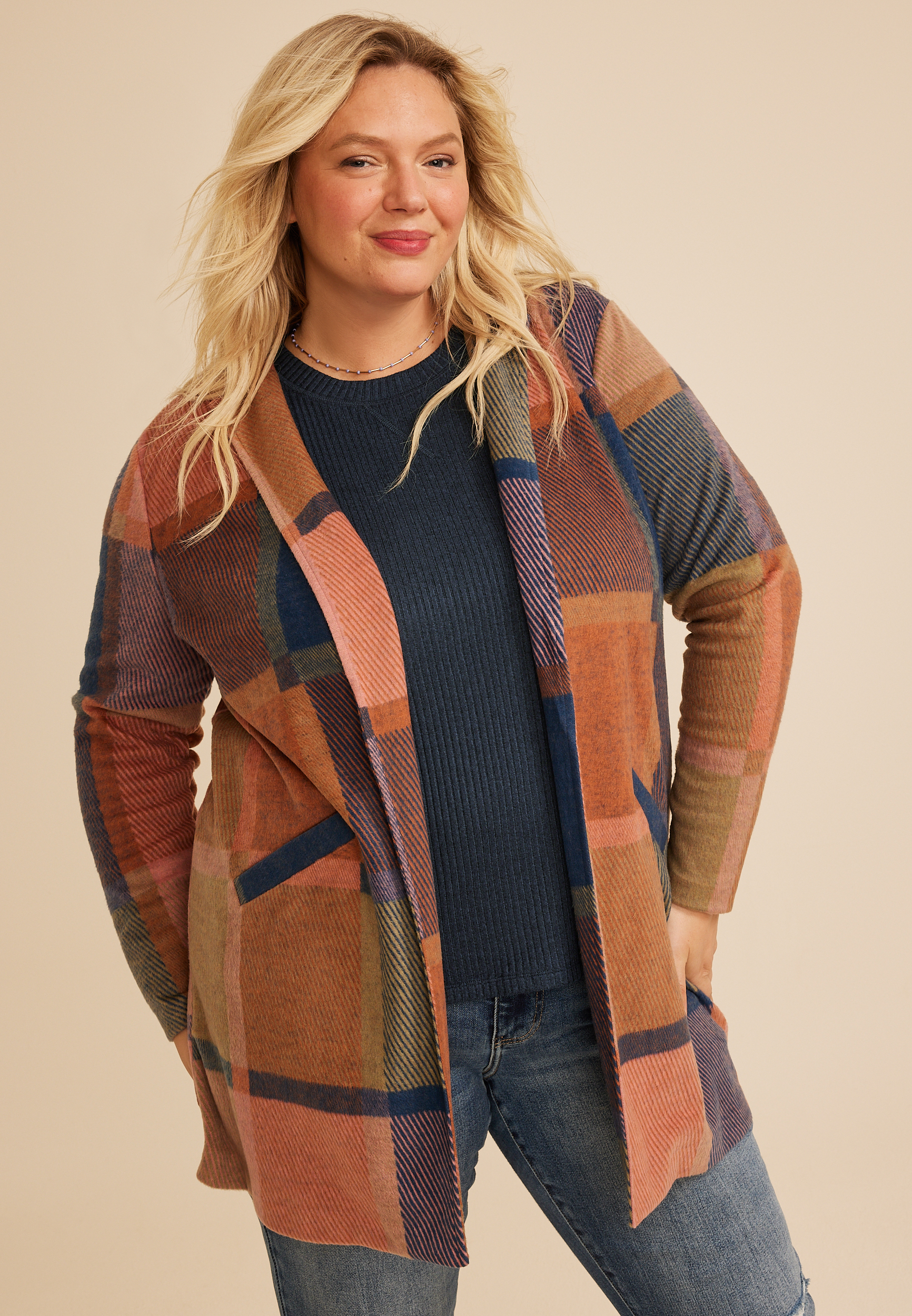 Plus Size 24/7 Cozy Rib Long Sleeve Top, C3829, large
