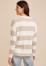24/7 Cozy Rib Striped Long Sleeve Top, C5222, small