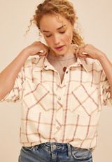 Cabin Plaid Button Down Shirt, C4563, small