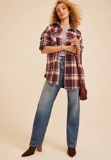 Wilder Plaid Fleece Shacket, C97, small