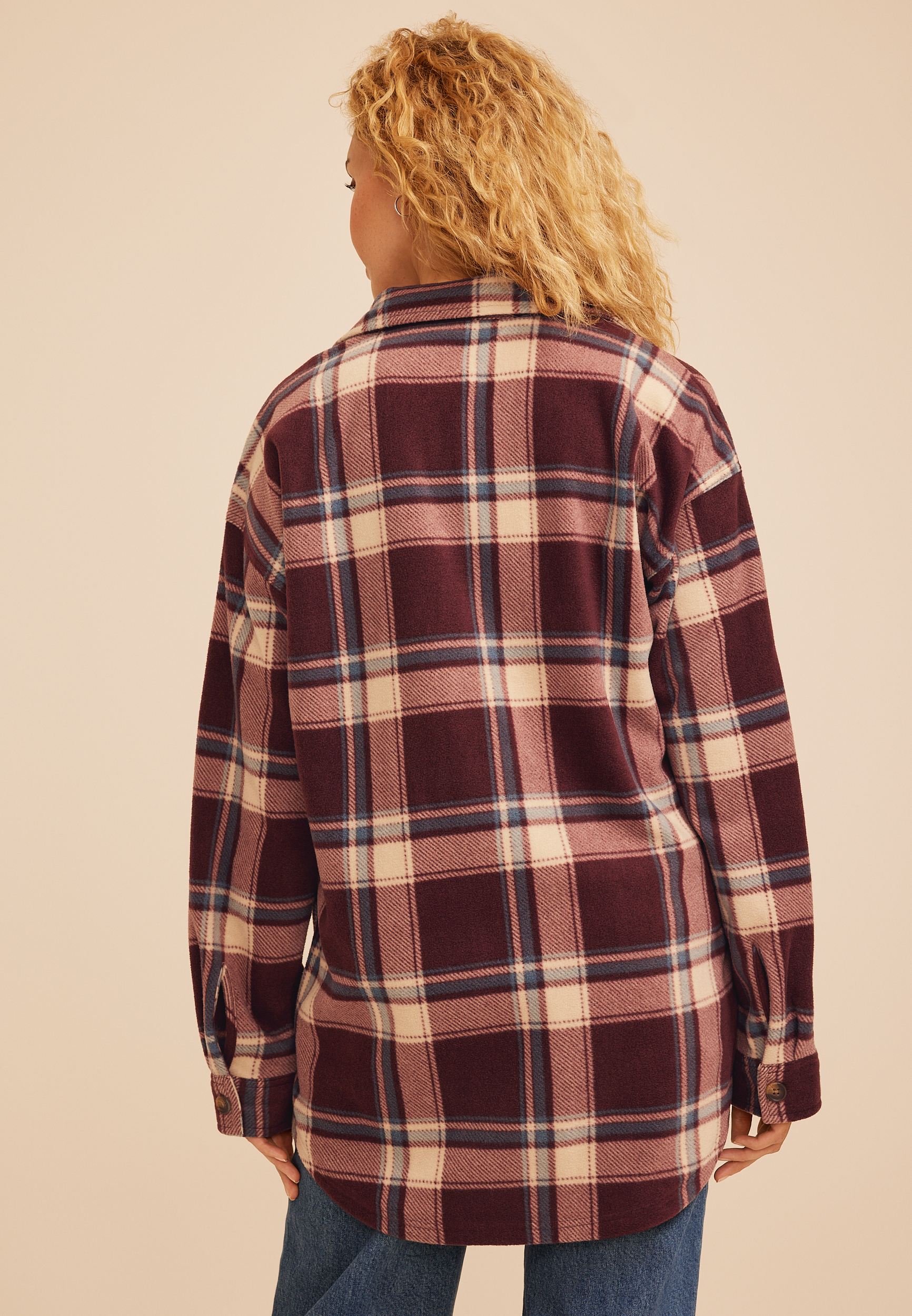 Wilder Plaid Fleece Shacket, C97, large