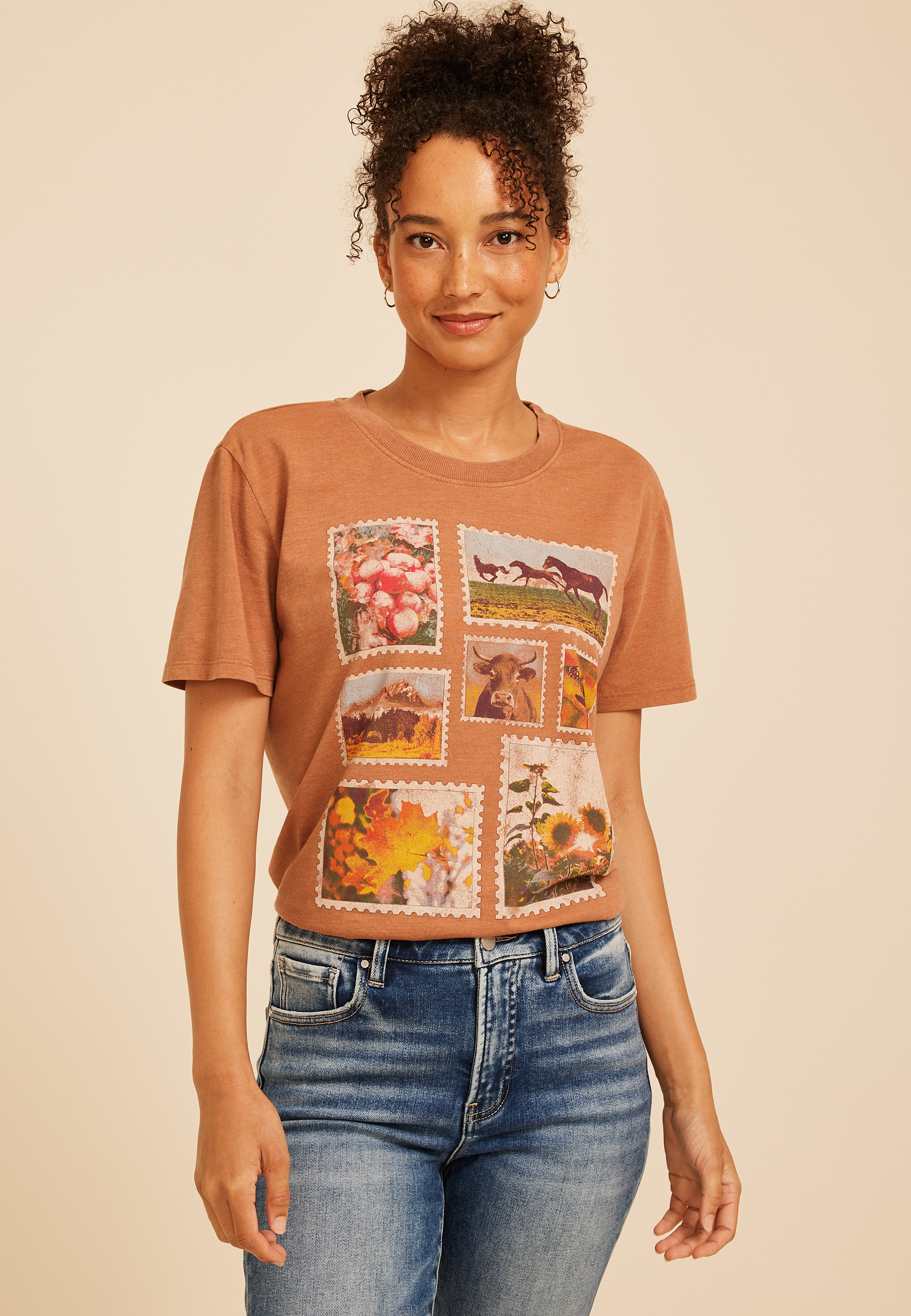 Fall Stamp Oversized Fit Graphic Tee