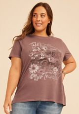 Plus Size Take The Road Less Traveled Classic Fit Graphic Tee, C9902, small