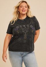 Plus Size Longhorn Vintage Fit Graphic Tee, C106, small