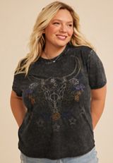 Plus Size Longhorn Vintage Fit Graphic Tee, C106, small