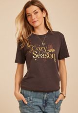 Cozy Season Vintage Fit Graphic Tee, COFFEE BEAN, small
