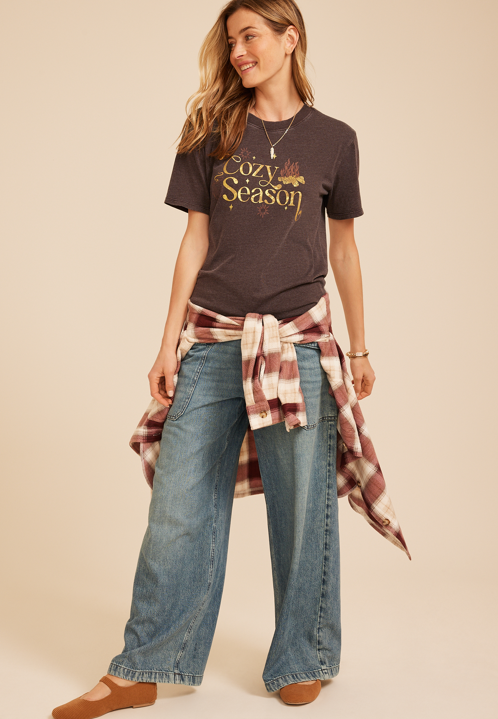 Cozy Season Vintage Fit Graphic Tee, COFFEE BEAN, large