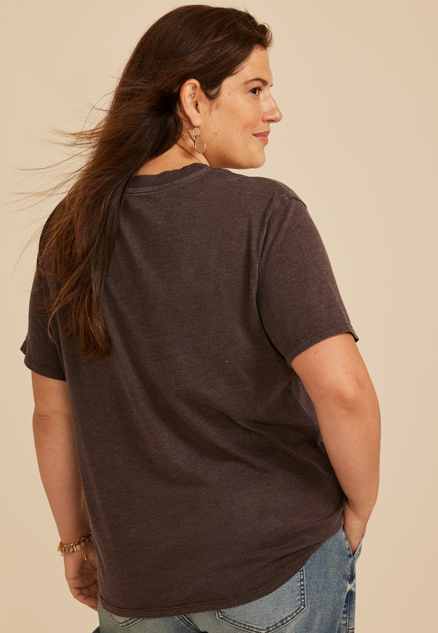 Plus Size Cozy Season Vintage Fit Graphic Tee, COFFEE BEAN, large