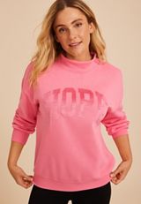 Pink Hope Mock Neck Sweatshirt, C9137, small