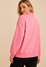 Pink Hope Mock Neck Sweatshirt, C9137, small