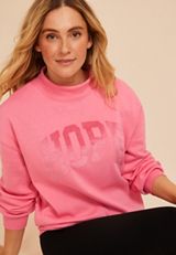 Pink Hope Mock Neck Sweatshirt, C9137, small