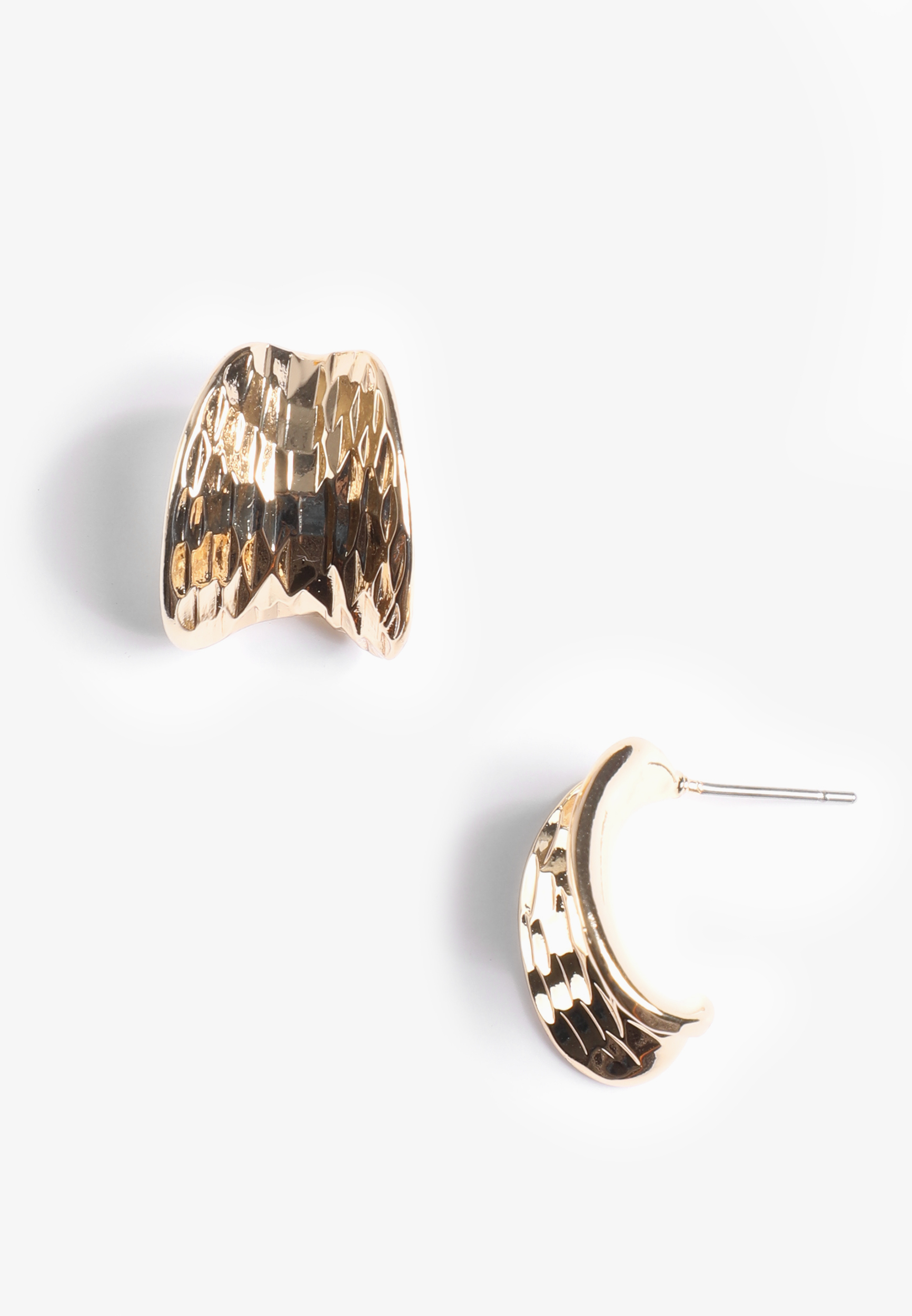 Gold Hammered Hoop Earrings