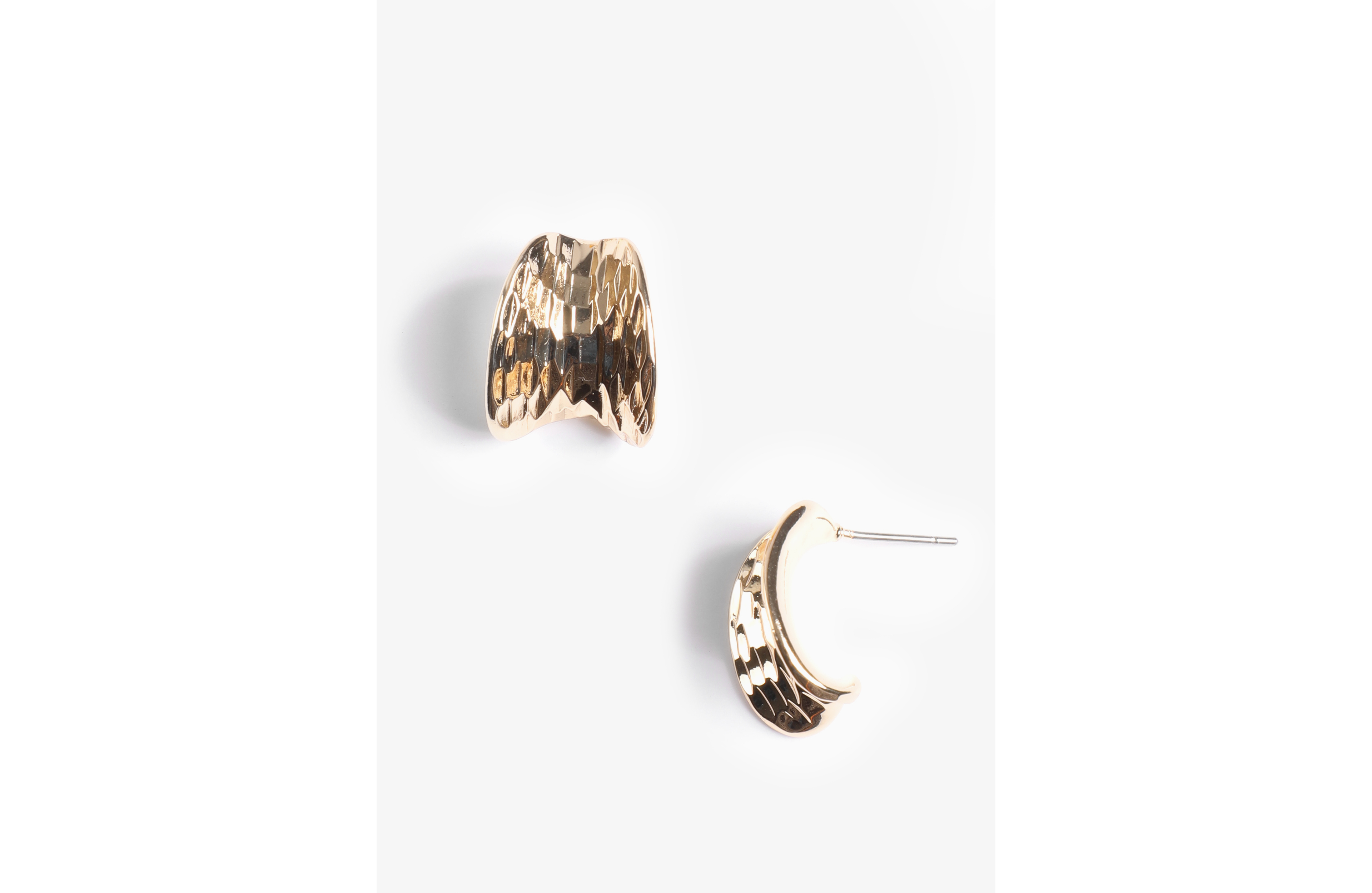 Gold Hammered Hoop Earrings