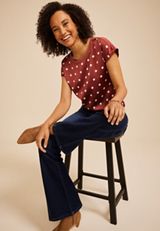 Polka Dot Satin Front Blouse, C5729, small