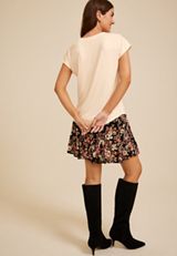 Satin Front Short Sleeve Blouse, C8232, small