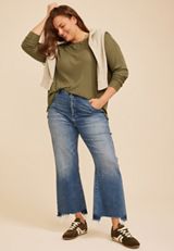Plus Size 24/7 Cozy Rib Long Sleeve Top, C3142, small