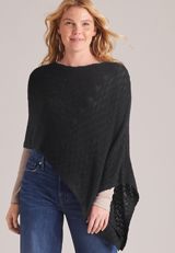 Off Shoulder Asymmetrical Sweater Poncho, C106, small