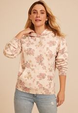 Floral Print Hoodie, C1008, small