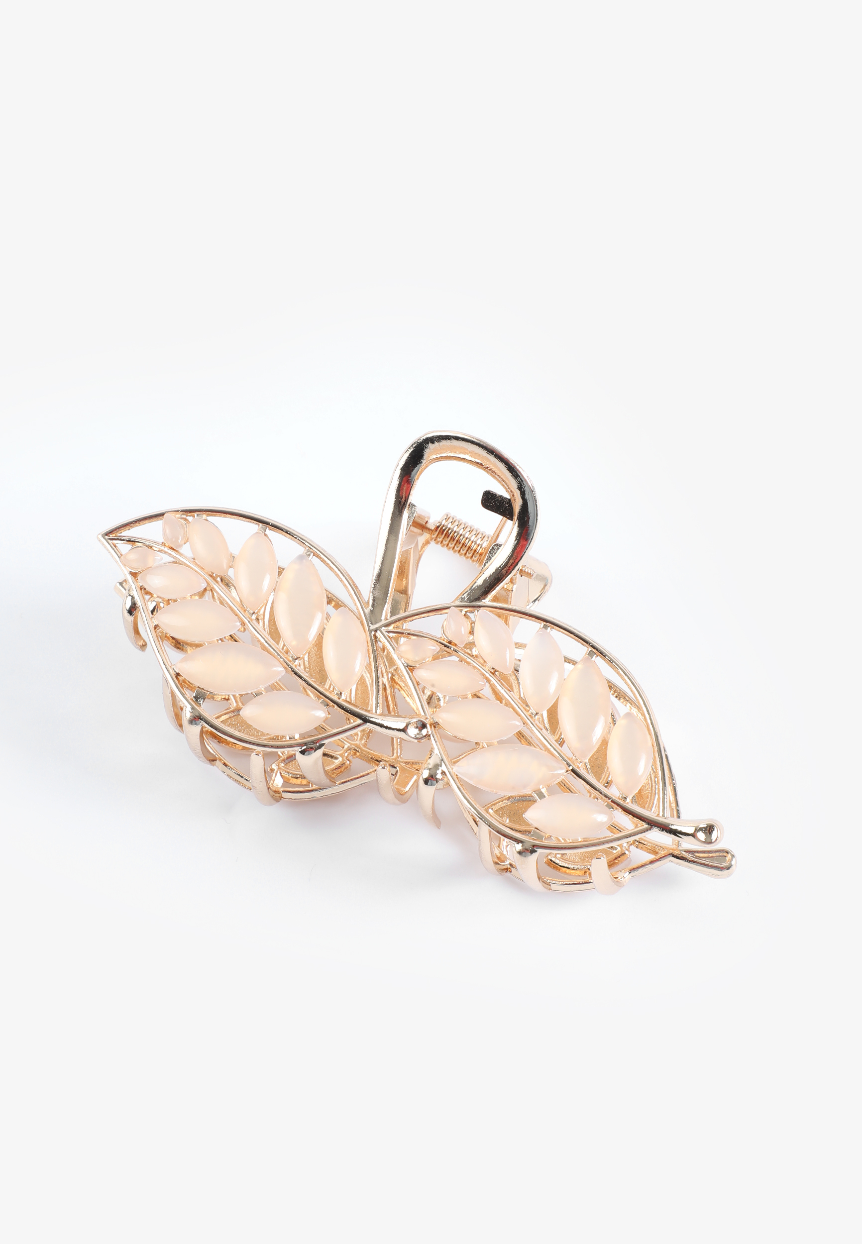 Gold Filigree Leaf Claw Clip