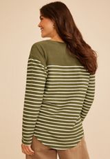 Haven Waffle Stripe Crew Neck Top, C9162, small
