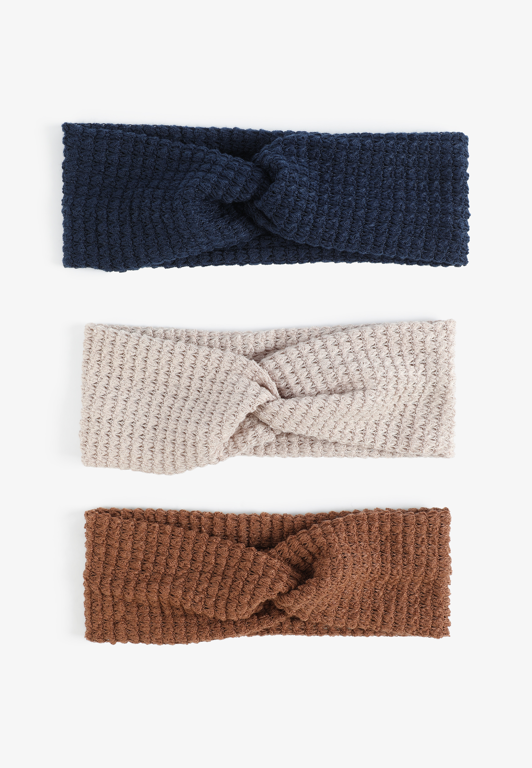 Waffle Knit Knotted Headband Set