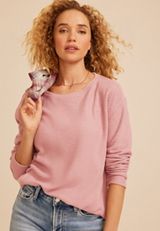 Haven Waffle Crew Neck Top, C6135, small