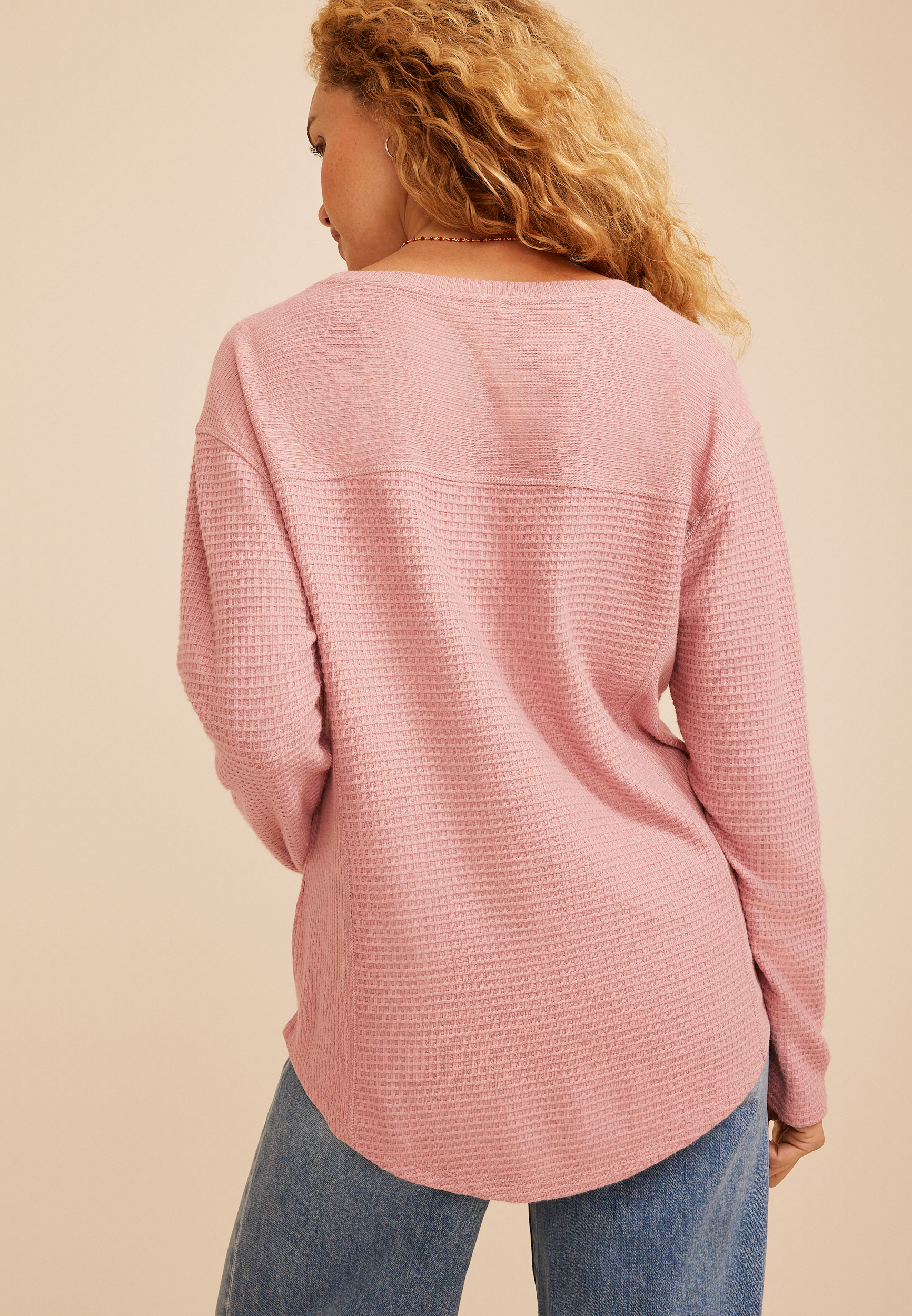 Haven Waffle Crew Neck Top, C6135, large
