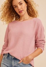 Haven Waffle Crew Neck Top, C6135, small