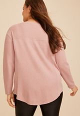 Plus Size Haven Waffle Crew Neck Top, C6135, small