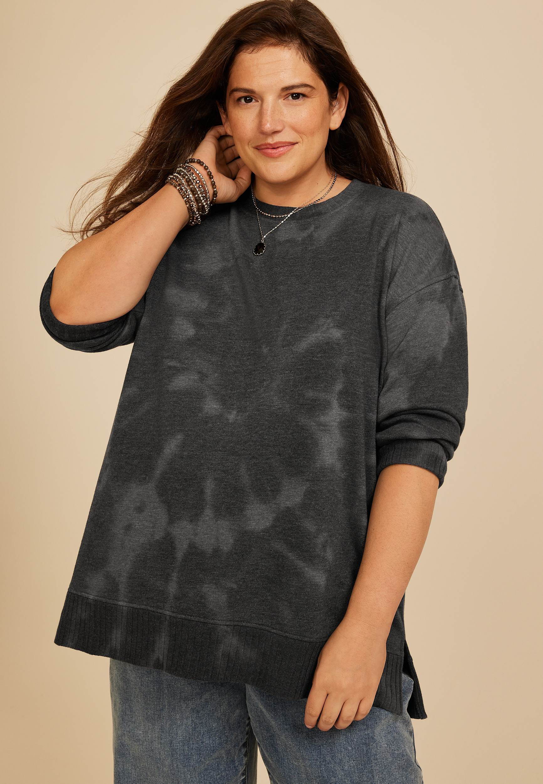 Plus Size Willowsoft Tie Dye Sweatshirt