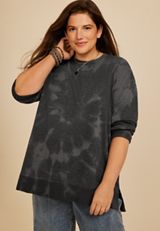 Plus Size Willowsoft Tie Dye Sweatshirt, C4033, small