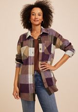 Wilder Plaid Fleece Shacket, C1524, small