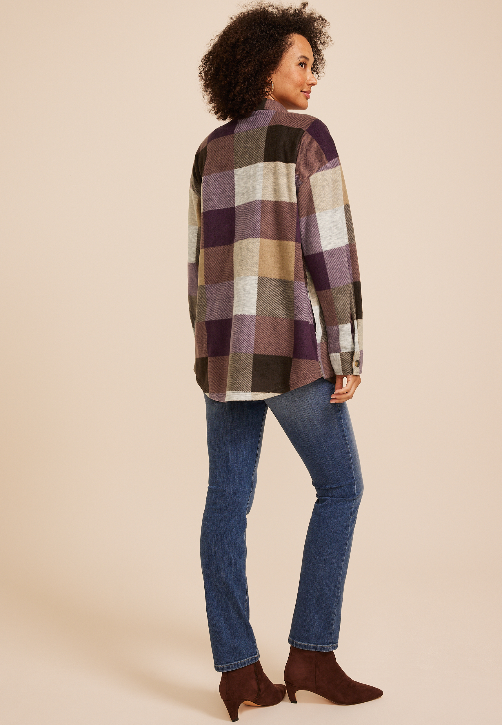 Wilder Plaid Fleece Shacket, C1524, large