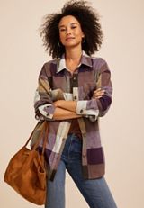 Wilder Plaid Fleece Shacket, C1524, small