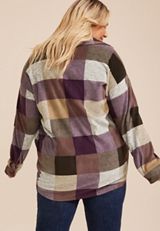 Plus Size Wilder Plaid Fleece Shacket, C1524, small