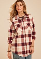 Wilder Plaid Fleece Shacket, C392, small