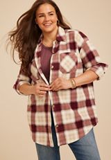 Plus Size Wilder Plaid Shacket, C392, small
