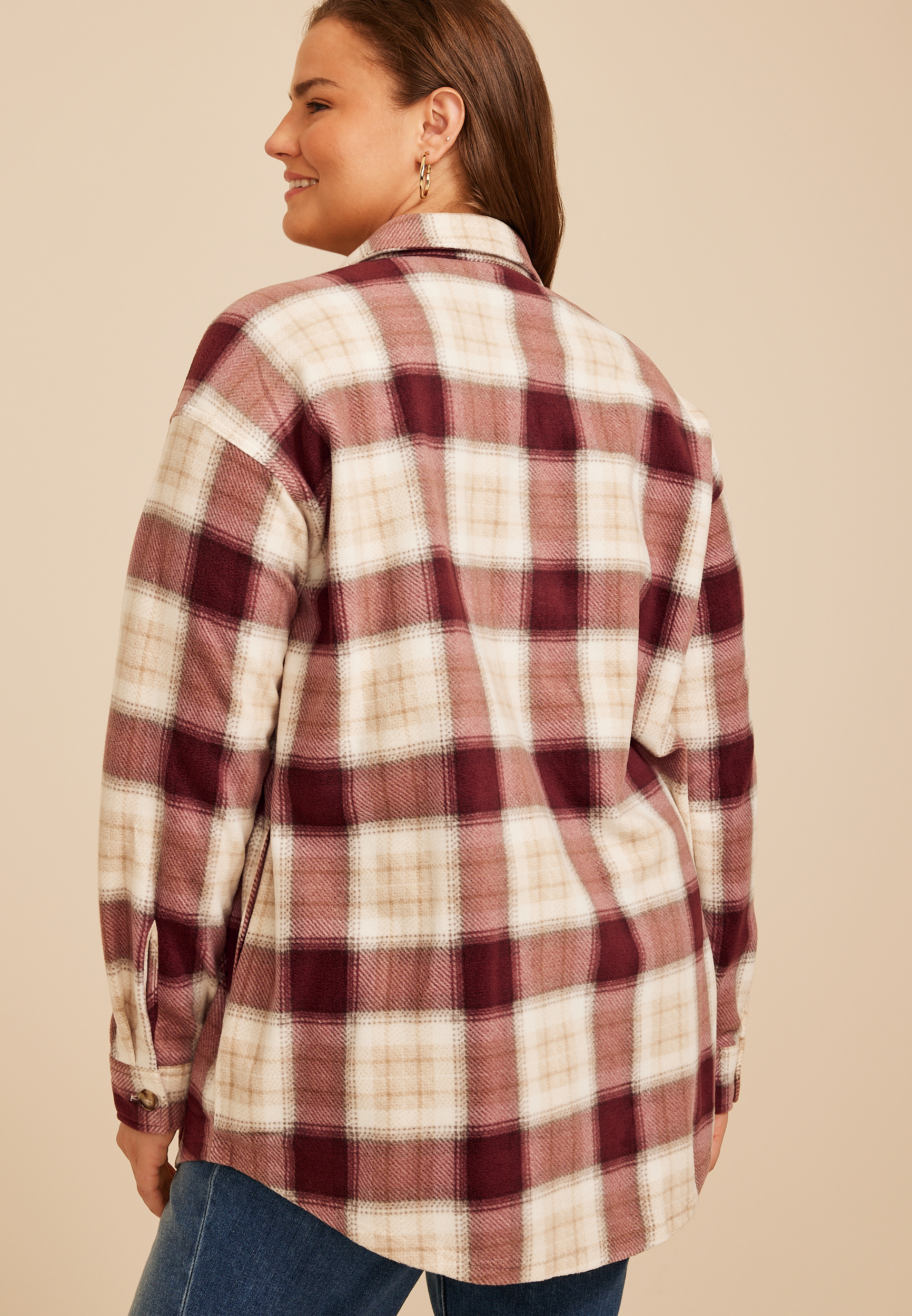 Plus Size Wilder Plaid Shacket, C392, large