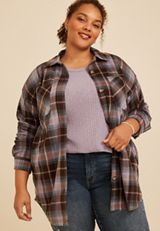 Plus Size Wilder Fleece Shacket, C1635, small