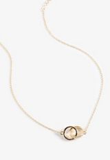 Gold Interlocking Heart Necklace, C605, small