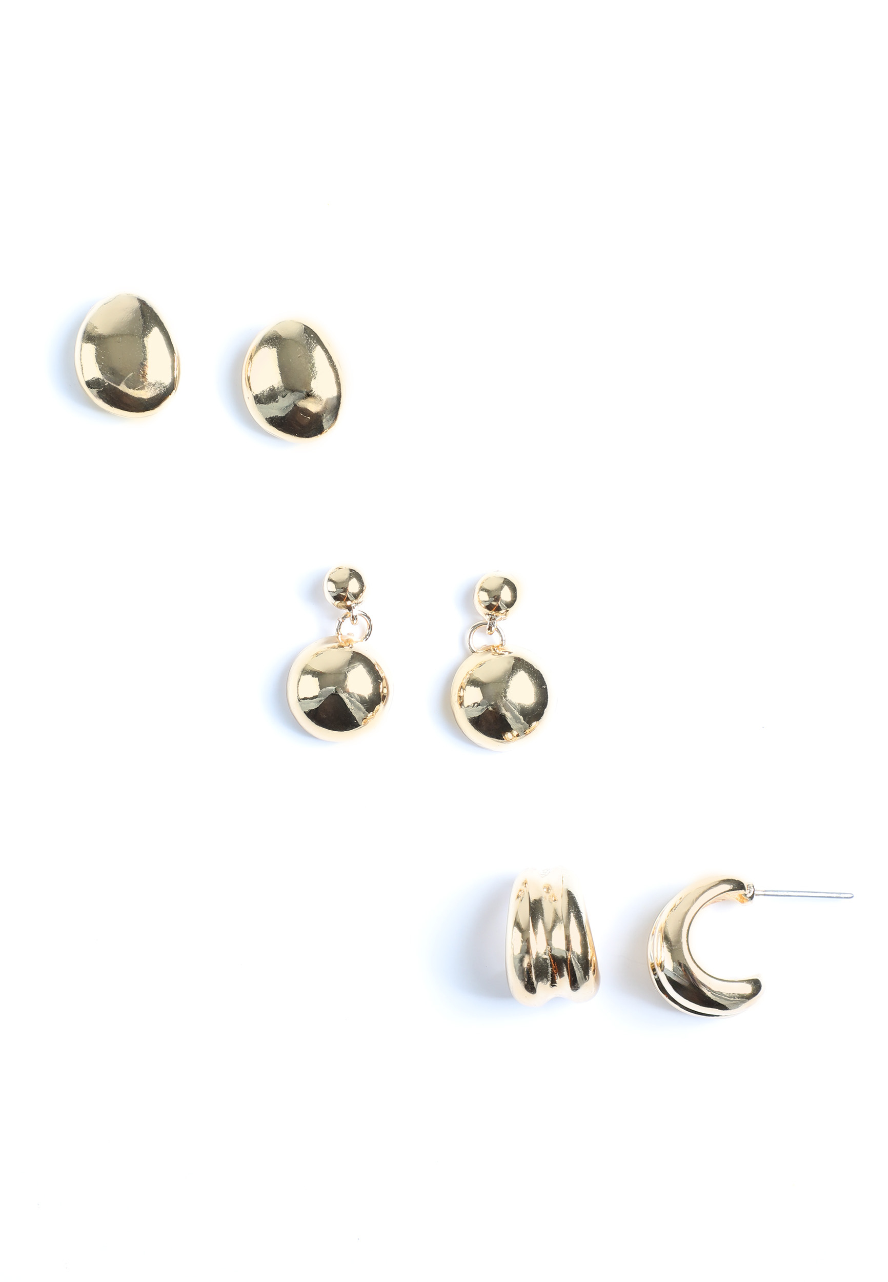 Gold Bubble Earring Set, C605, large