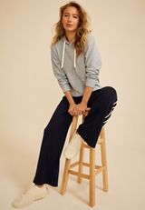Cozy Textured Waffle Hoodie, C1605, small