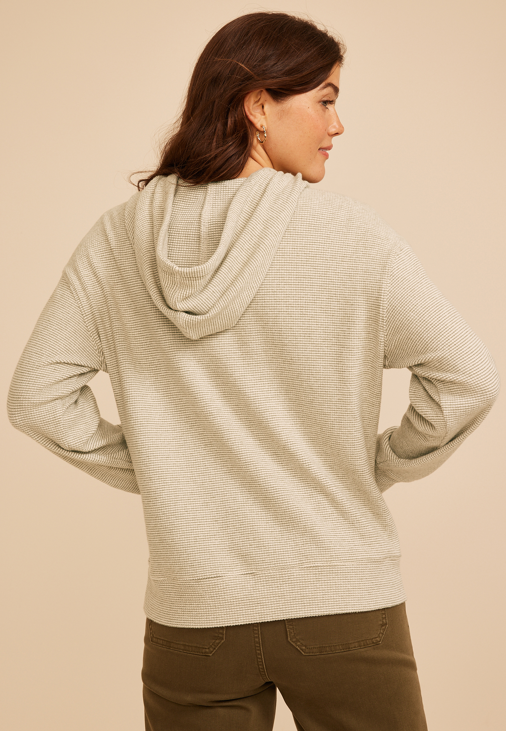 Cozy Textured Waffle Hoodie, C9161, large