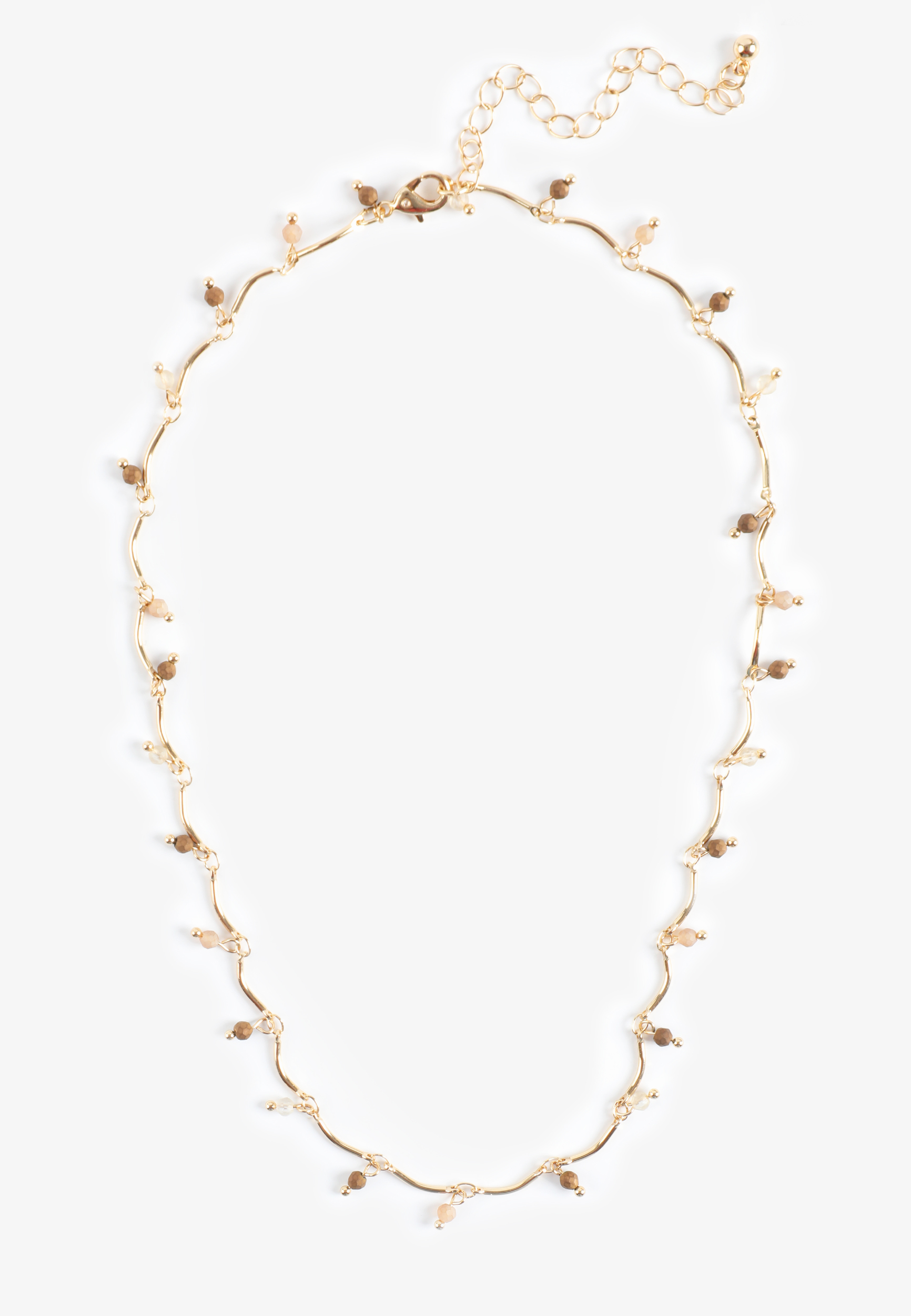 Everyday Layers Beaded Wavy Chain Necklace, C605, large