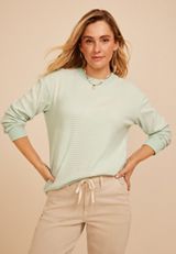 Stripe Waffle Knit Sweatshirt, C5208, small